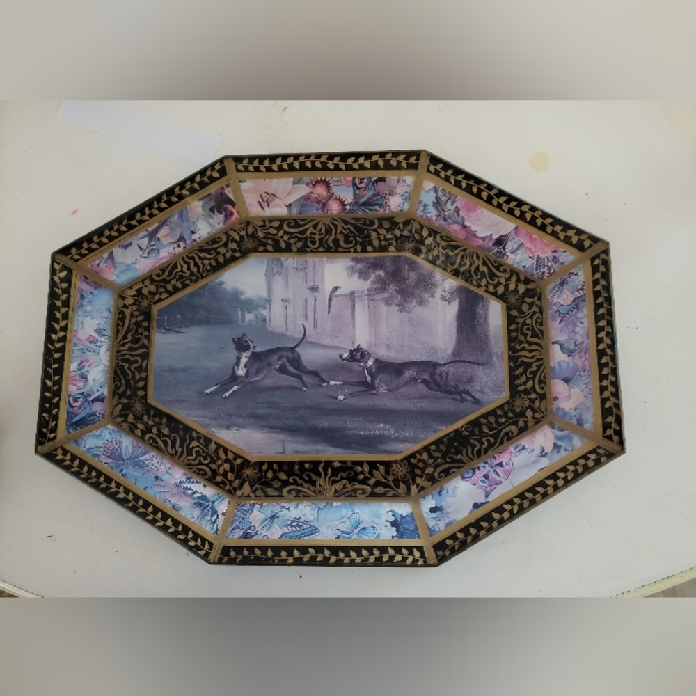 Vintage Durwin Rice Decoupage Plate, pre-owned